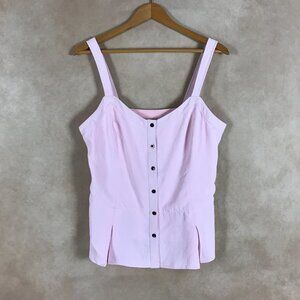 BANANA REPUBLIC Perfectly Pink Peplum Tank Blouse , 12